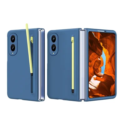 For Samsung Galaxy Z Fold8 Case with Stylus Hard PC Phone Back Cover - Sky Blue