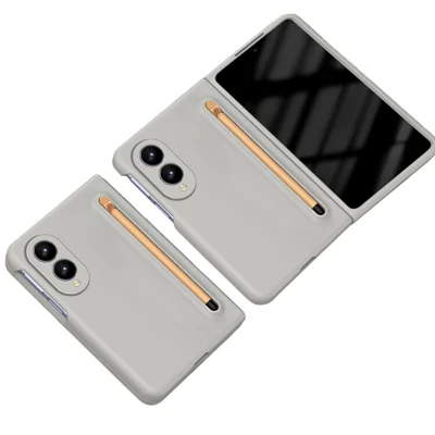 For Samsung Galaxy Z Fold8 Phone Case Hard PC Back Cover with Tempered Glass Film / Stylus - Light Grey