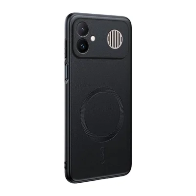 Étui magnétique pour Xiaomi Redmi K90 Max 5G, housse en cuir PU avec revêtement TPU + PC - Noir