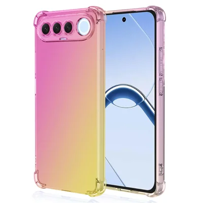 لـ Realme 16 5G غطاء هاتف من مادة TPU مقاوم للسقوط بلون تدريجي - وردي / ذهبي