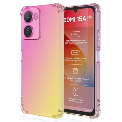 For Xiaomi Redmi 15a 5G Case Gradient Color TPU Anti-Drop Phone Cover - Pink  /  Gold