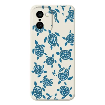 For OnePlus 15R 5G / Ace 6T 5G Hoesje met Blauw Schildpaddessin Rechte Rand TPU Telefoon Achterkant - Beige