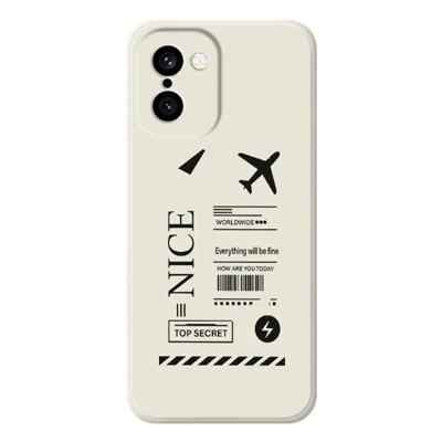 For OnePlus 15R 5G / Ace 6T 5G Hoesje Boardingticket Patroon Afdruk Rechte Rand TPU Telefoon Achterkant - Beige