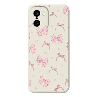 Voor OnePlus 15R 5G / Ace 6T 5G Hoesje Roze Liefdespatroon met Print Rechte Rand TPU Telefoonachterkant - Beige