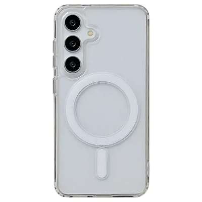 For Samsung Galaxy S25 Magnetic Case Slim Soft TPU Crystal Clear Phone Cover - Transparent