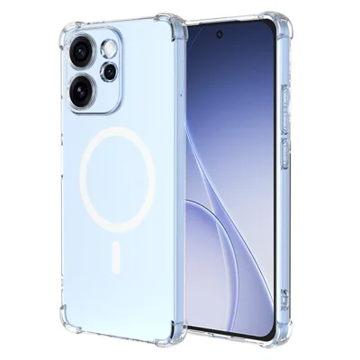 For Oppo Reno15 Pro Max 5G (Global)  /  Reno15 Pro 5G (China) Magnetic Case Shockproof Four Corners PC + TPU Phone Cover - Transparent