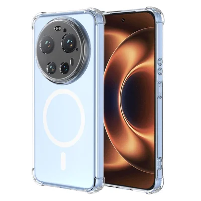 For Xiaomi 17 Ultra 5G Magnetic Case Shockproof Four Corners PC + TPU Phone Cover - Transparent