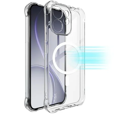 IMAK for Oppo Reno15 F 5G Magnetic Case Airbag Shockproof Protection TPU Phone Cover - Transparent