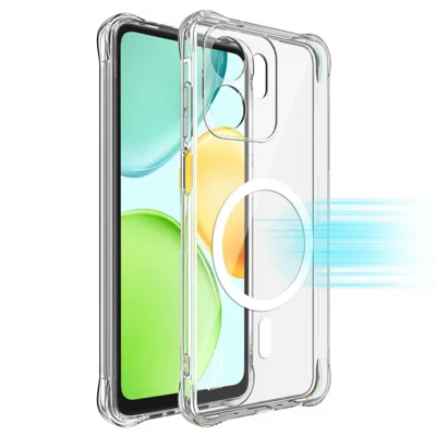 IMAK Magnetic Case for Honor Play 60A 5G / 500 Smart 5G / X6d 5G , Airbag Shockproof Protection TPU Phone Cover - Transparent