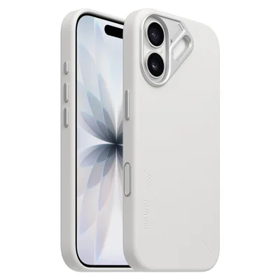 AULUMU A17 для iPhone 17 магнитный чехол из биоразлагаемой искусственной кожи + поликарбонатный чехол для телефона - белый