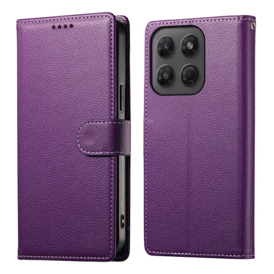 Für Motorola Edge 70 Fusion+ 5G / 70 Fusion 5G Hülle Magnetverschluss Leder-Optik Brieftaschen-Handyhülle mit Armband - Lila