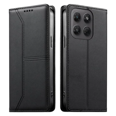 Cover Portafoglio Supporto per Motorola Edge 70 Fusion 5G / Edge 70 Fusion+ 5G, Custodia in Pelle PU e TPU con Stampe a Linee, Colore Nero