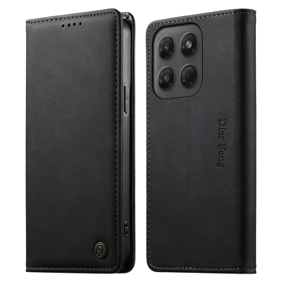 DIERFENG DF-019 til Motorola Edge 70 Fusion 5G / Edge 70 Fusion+ 5G Læder Wallet Case Magnetisk Flip Cover med Kortoplæg RFID-blokerende - Sort