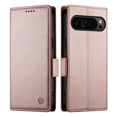 For Google Pixel 11 Pro XL Stand Case PU Leather Wallet Phone Cover - Rose Gold