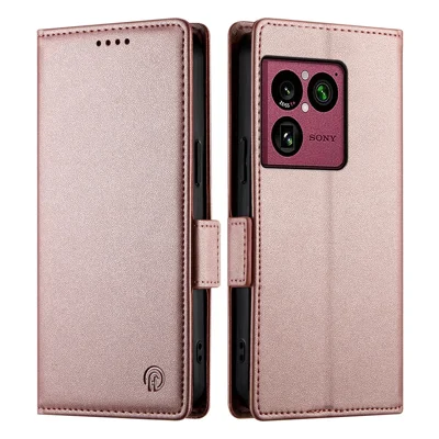 Cover con Supporto per Sony Xperia 1 VIII, Custodia Portafoglio in Pelle PU - Oro Rosa
