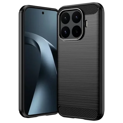 AMORUS Funda para Xiaomi 17T con Textura de Fibra de Carbono, Cubierta Protectora con Acabado Mate - Negro