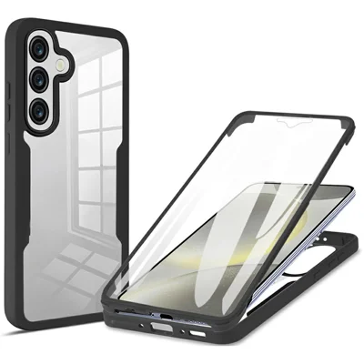 Cover per Samsung Galaxy A57 5G Custodia Trasparente in Acrilico + TPU con Pellicola Protettiva PET - Nero