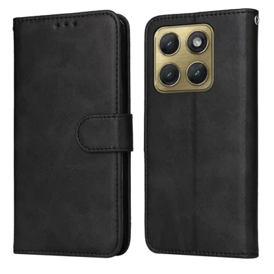 Für Motorola Edge (2026) Tasche Brieftasche PU Leder Folio Flip Handyhülle - Schwarz