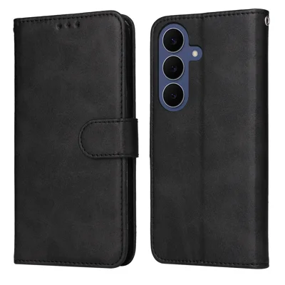  Für Samsung Galaxy S26 FE Hülle Brieftasche PU Leder Folio Flip Handyhülle - Schwarz