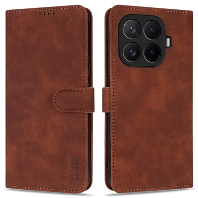 AZNS pour Xiaomi 17T étui en cuir PU portefeuille housse de téléphone - Marron