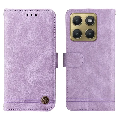 Für Motorola Edge (2026) Ledertasche mit Standfunktion und Handschlaufe, Hautfreundliches PU-Leder, Handyhülle im Wallet-Design - Lila