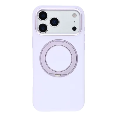 X-LEVEL for iPhone 18 Pro / 17 Pro Magnetic Case Rotating Kickstand Silicone + Tech Fabric Scratch-Resistant Phone Cover - Taro Purple