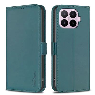 BINFEN COLOR pour Xiaomi 17T Étui BF31 Housse Portefeuille Rabat en Cuir PU - Vert