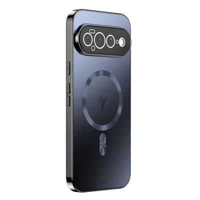 For Google Pixel 11 Magnetic Case Full Lens Coverage Electroplated TPU Shockproof Phone Cover - Black