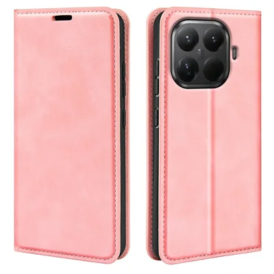 For Xiaomi 17T Case Skin Touch Leather Wallet Phone Cover - Pink