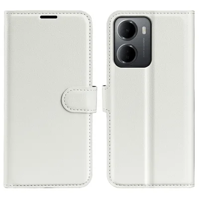 For Xiaomi Redmi 15a 5G Case Wallet Stand Litchi Texture Shockproof Leather Phone Cover - White