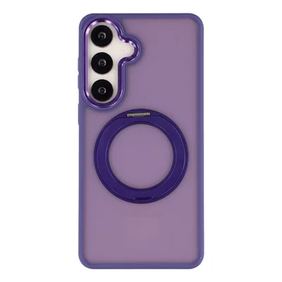 For Samsung Galaxy A55 5G Case Rotating Kickstand TPU + PC Anti-slip Matte Phone Back Cover - Purple