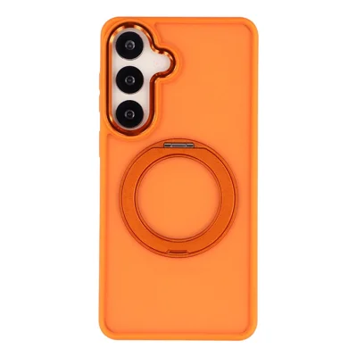 For Samsung Galaxy A35 5G Case Rotating Kickstand TPU + PC Anti-slip Matte Phone Back Cover - Orange