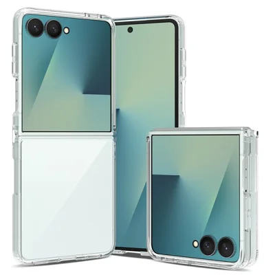 For Samsung Galaxy Z Flip8 Case Anti-Scratch TPU + Acrylic Clear Back Phone Cover - Transparent
