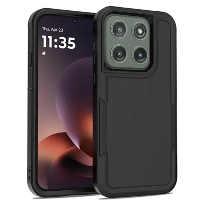 Für Motorola Edge (2026) Hülle 2 in 1 PC + TPU Stoßfester Handy-Schutz - Schwarz