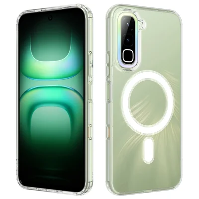 Étui magnétique transparent pour Infinix Hot 70, coque arrière en TPU + acrylique - Transparent