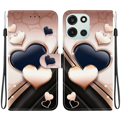 For OnePlus Nord 6 5G  /  CE6 5G Leather Case Stand Wallet Pattern Printing Phone Cover with Wrist Strap - Love