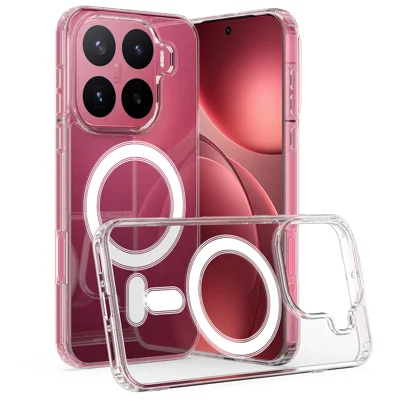  Étui magnétique transparent pour Xiaomi 17T Pro, coque arrière en TPU + acrylique - Transparent