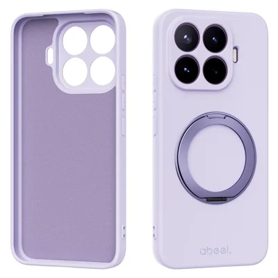 ABEEL voor Xiaomi 17T magnetische hoes met standaard, softtouch vloeibare siliconen telefoonhoes - Paars