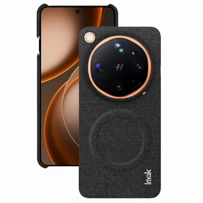 IMAK Serie Ruiyi para Oppo Find X9 Ultra 5G Funda Magnética con Textura de Tela Cuero + PC Funda Trasera para Teléfono - Negro