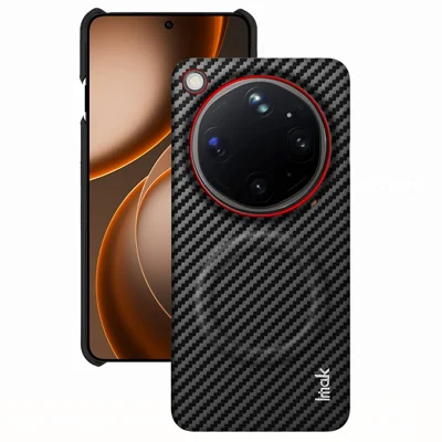 IMAK Serie Ruiyi para Oppo Find X9 Ultra 5G Funda Magnética con Textura de Fibra de Carbono Cuero + PC - Negro