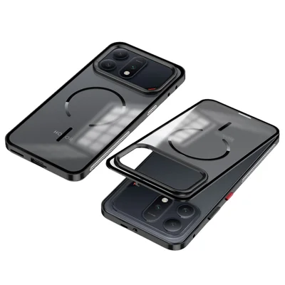For Honor Win Turbo 5G Custodia Magnetica in Lega di Alluminio e PC Opaca con Chiusura a Scatto - Nero