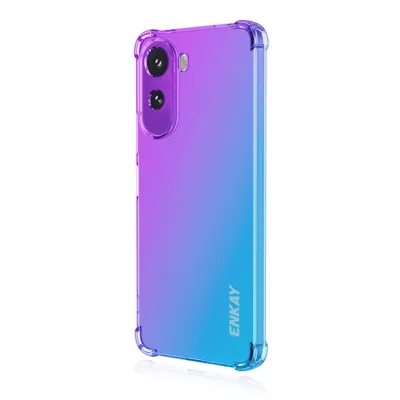 ENKAY für Xiaomi Redmi A7 Pro 5G / Xiaomi Redmi A7 Pro 4G (171,56 mm) TPU-Hülle – Verdickte Ecken, stoßfest, rückseitige Handyhülle – Lila / Blau