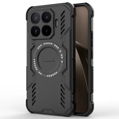 Coque magnétique pour Xiaomi 17T Pro, Armure papillon, conception creuse pour dissipation thermique, housse en PC + TPU - Noir