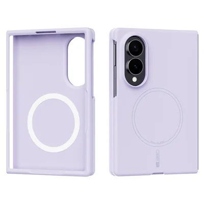 ABEEL Custodia Magnetica per Samsung Galaxy Z Fold8 Skin Touch Cover Posteriore in Silicone Liquido - Viola