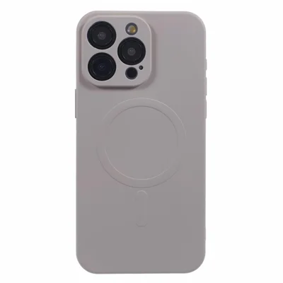 Para iPhone 14 Pro Max Capa Magnética de Telefone TPU Anti-Arranhões Compatível com MagSafe - Cinza