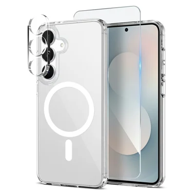 NORTHJO para Samsung Galaxy S25 FE Funda Magnética PC + TPU con Protector de Pantalla Frontal + Película para Lente