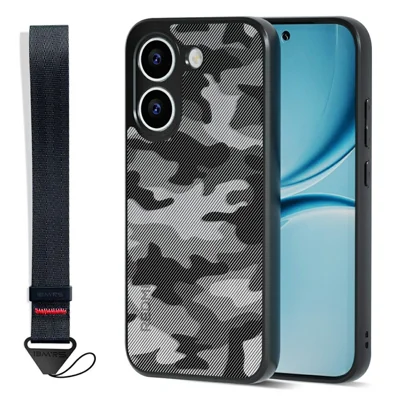 IBMRS mobil dæksel til Xiaomi Poco X8 Pro 5G blød TPU + hård PC-taske med håndledsrem (præcise udsparinger) - Kunstnerisk camouflage
