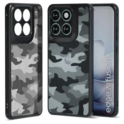 IBMRS til Motorola Edge 70 Fusion+ 5G / 70 Fusion 5G Taske, blød TPU-ramme, hård PC-bag, anti-fald telefonbeskyttelse - Kunstnerisk camouflage