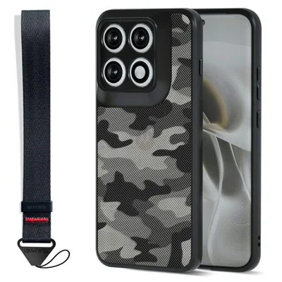 IBMRS mobil dæksel til Motorola Edge 70 Pro 5G / 70 Pro+ 5G blødt TPU + hårdt PC-etui med håndledssnor (præcise udsparinger) - Kunstnerisk camouflage