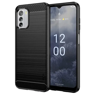 Étui pour téléphone portable MOFI JK TPU Series-1 pour Nokia G60 5G, protection anti-chute en TPU avec fibre de carbone brossée - Noir